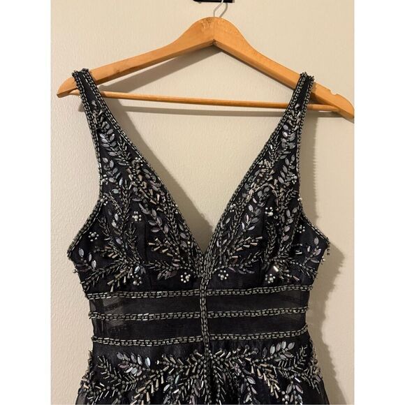 GB Size 3 Beaded Bodice Formal Gown Black Tulle Bottom Evening Special Occasion - Picture 11 of 16